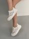 Кросівки жіночі шкіряні білого кольору зі вставками сітки, 41, 25.5