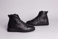 Ботинки мужские кожаные черного цвета демисезонные, 45, 30