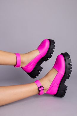 Туфлі жіночі шкіряні рожеві на масивній підошві, 40, 26.5