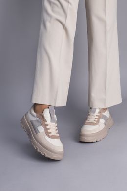 Кеды женские кожаные белые с цветными вставками замши, 36, 23.5