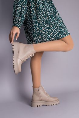 Ботинки женские кожаные цвета капучино зимние, 41, 26.5