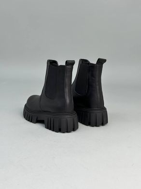 Ботинки женские кожаные черные с резинкой демисезонные, 41, 26.5
