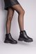 Ботинки женские кожаные черные на черной подошве, зимние, 36, 23.5