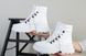 Ботинки женские кожаные белые на шнурках зимние, 36, 23.5