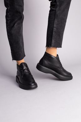 Ботинки женские кожаные черные зимние, 36, 23.5