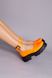 Туфли женские кожаные оранжевые на массивной подошве, 35, 23.5