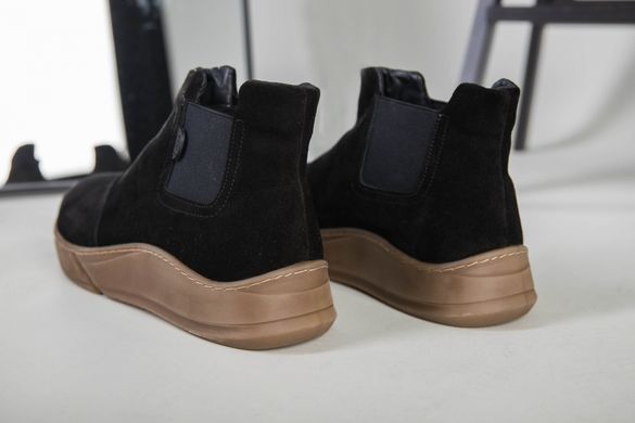 Мужские черные замшевые ботинки на резинке, 45, 30