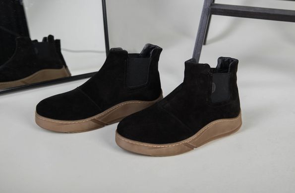 Мужские черные замшевые ботинки на резинке, 45, 30