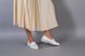 Туфлі жіночі шкіряні білого кольору на низькому ходу, 41, 26.5-27