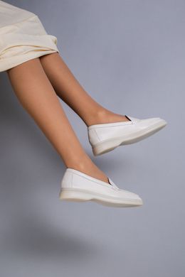 Туфли женские кожаные молочного цвета на низком ходу, 36, 24