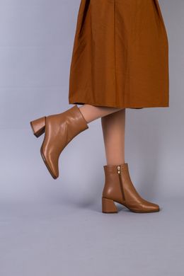 Ботинки женские кожаные карамельного цвета демисезонные, 39, 25.5