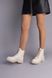 Черевики жіночі шкіряні бежевого кольору, на шнурках, на байці, 39, 25.5