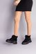 Ботинки женские замшевые черные на шнурках, на толстой подошве, зимние, 37, 24