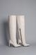 Ботфорты женские кожаные молочного цвета на каблуке демисезонные, 40, 25.5