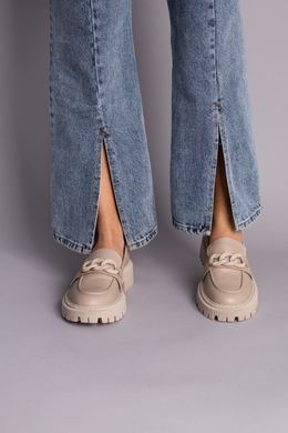 Туфли женские кожаные бежевого цвета, 36, 23.5