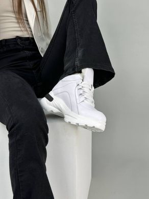 Кросівки жіночі шкіряні білого кольору зимові, 41, 26.5