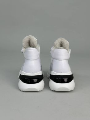 Кросівки жіночі шкіряні білого кольору зимові, 41, 26.5