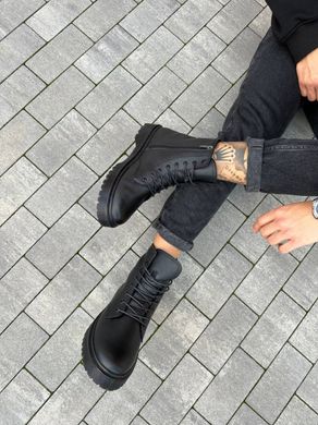 Ботинки мужские кожаные черные зимние, 45, 30