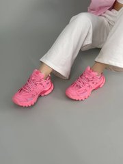 Кроссовки женские кожаные розового цвета с вставками сетки, 40, 25.5