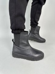 Ботинки женские кожаные черные зимние, 37, 24