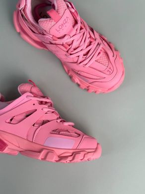 Кросівки жіночі шкіряні рожевого кольору зі вставками сітки, 40, 25.5