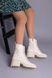 Ботинки женские кожаные бежевого цвета на небольшом каблуке, 36, 23.5