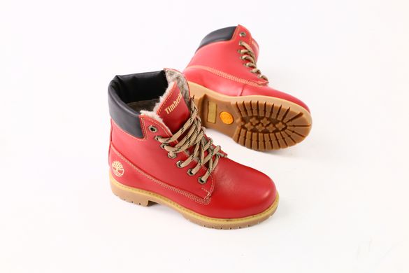 Червоні шкіряні зимові черевики для дівчинки 35, 32, 20