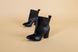 Ботильоны женские кожаные черные на каблуке демисезонные, 35, 23