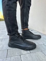 Ботинки мужские кожаные черные демисезонные, 46, 30.5