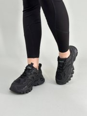 Кросівки жіночі шкіряні чорного кольору зі вставками сітки, 41, 25.5