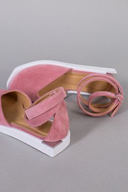 Босоніжки жіночі замшеві рожевого кольору, 41, 27