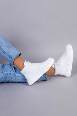 Черевики жіночі шкіряні білі на шнурках демісезонні, 33, 22
