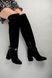 Ботфорты женские замшевые черные с кожаными ремешками демисезонные, 40, 26-26.5