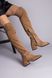 Ботфорты женские замшевые темно-бежевые на небольшом каблуке демисезонные, 40, 26