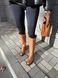 Сапоги женские кожаные коричневого цвета с ремешком, без каблука, демисезонные, 35, 23