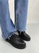 Туфли женские кожаные черного цвета на шнурках, 41, 26.5-27