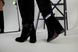 Ботфорты женские замшевые черные с кожаными ремешками демисезонные, 40, 26-26.5