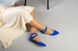 Синие замшевые босоножки с закрытым носком, 40, 26