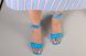 Шльопанці-босоніжки жіночі шкіряні блакитного кольору з квадратним підбором, 36, 23.5