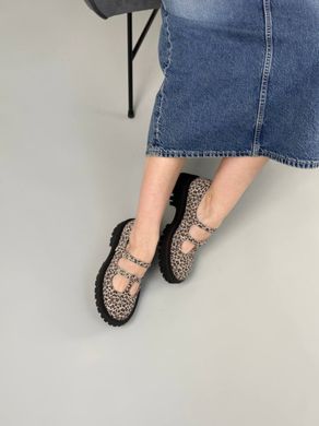 Туфли женские замшевые с леопардовым принтом, 36, 23.5