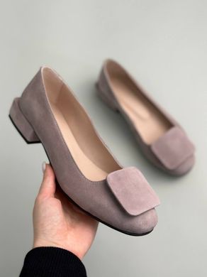 Туфлі жіночі велюрові кольору візон, 41, 27