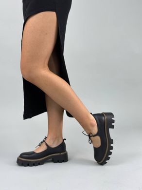 Туфли женские кожаные черные, 36, 23