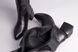Ботфорты женские кожаные черного цвета с обтянутым каблуком зимние, 38, 24.5