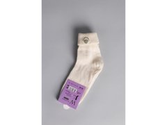 Носки женские шерстяные молочного цвета с отворотом