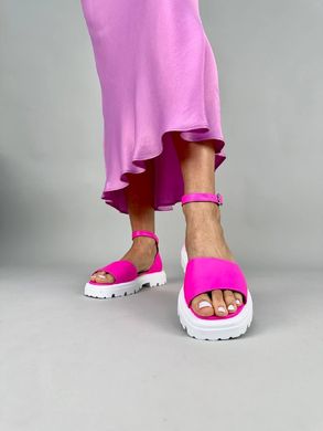 Босоніжки жіночі шкіряні рожевого кольору, 40, 26
