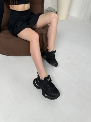 Кросівки жіночі шкіряні чорного кольору, 38, 24