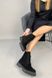 Черевики жіночі замшеві чорні, на шнурках, зимові, 36, 23.5
