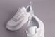 Кросівки жіночі шкіряні білі із вставками сірої замші, 36, 23.5