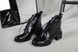 Ботинки женские кожа наплак черные на небольшом каблуке зимние, 41, 27