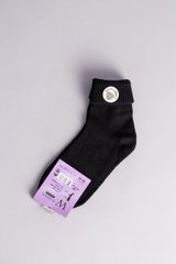 Шкарпетки жіночі вовняні чорного кольору з відворотом